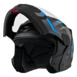 Capacete Robocop Escamoteável Fechado Mixs Gladiator Delta S Cor Cinza Azul Fosco Tamanho do capacete 60