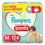 Fralda Pampers Premium Care Pants Tamanho M 124 Unidades