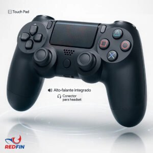 Controle Sem Fio Bluetooth Para Ps4 Videogame Joystick Tv Samsung Pc P4 Ps 4 Dual Shock Manete Pc Gamer Controle Bluetooth Tv Smart Sem Fio Celular Headset Com P2 Cor Preto – Marca REDFIN
