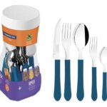 Jogo De Talheres Tramontina Leme 20 Pçs Aço Inox Azul