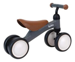 Bicicleta De Equilíbrio Buba 4 Rodas Sem Pedal Infantil Bebê Preto