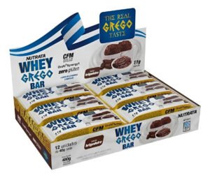 Whey Grego Bar Caixa 12 Unidades Nutrata – Diversos Sabores Sabor Brigadeiro