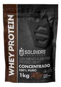 Whey Protein Concentrado 1kg Sabor Chocolate Belga Soldiers Nutrition Rico em Proteína Treino