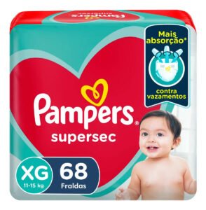 Fraldas Descartáveis Pampers Supersec Tamanho XG 68 Unidades