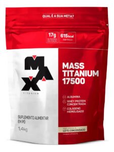 Suplemento em pó Max Titanium Mass Titanium Refil 17500 carboidratos Mass Titanium Refil 17500 sabor leite condensado em sachê de 1.4kg