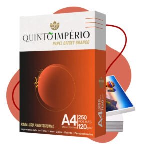 Papel Offset 120g A4 Branco 250 Folhas Premium Sulfite Quinto Império