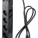 Filtro de Linha com Protetor de Surto DPS iClamper Energia 5 Tomadas 3 Pinos 10 Amperes com Tecnologia LCF Anti Raio Clamper Cor Preto