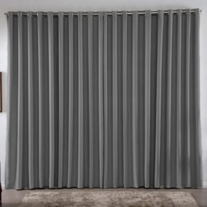 Cortina 4,00×2,50 Metros Blackout Blecaute Cinza Corta Luz Em Tecido Grosso Para Quarto E Sala Casa Laura Enxovais