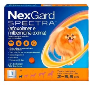 NexGard Spectra Antipulgas Carrapatos Vermes Cães 2 a 3,5kg 1 Tablete