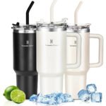 Copo Térmico Gigante 1,2l Inox Com Tampa E Canudo Bege Cor Pura / Material Fosco