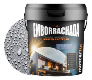 Tinta Emborrachada Masterfix 4kg Impermeável Flexível Acabamento Fosco Cor Inox