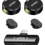 Microfone de Lapela Sem Fio Kaidi KMF4-C Entrada tipo C Android e Iphone 15 16 17 Omnidirecional