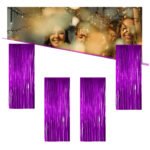 Cortina Metálica Papel Metalizado Roxo 2m x 1m Para Festas
