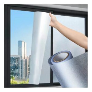 Adesivo Vinil Envelopar Vidro Laca Bege Off White 2m X 50cm Cor Jateado Vidro