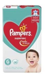 Fraldas Pampers Supersec G em kit de 80 x 80 unidades