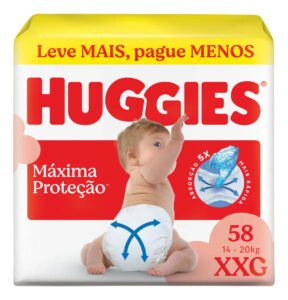 Huggies Fralda Descartável Máxima Proteção XXG – 58 Un
