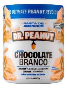Pasta de Amendoim Dr. Peanut Chocolate Branco 600g com Whey Protein