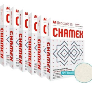 Papel Sulfite Chamex A4 75g 2500 Folhas Escritório Reciclado