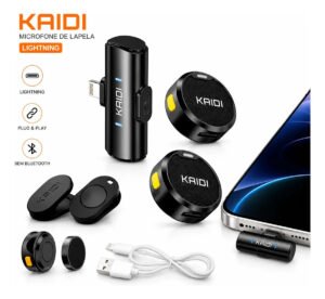 Microfone De Lapela Sem Fio Lightning Para iPhone 11 12 13 14 Duplo Anti Ruído