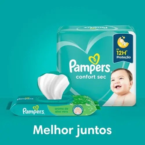 Lenços Umedecidos Pampers Aroma de Aloe Vera, 192 Unidades