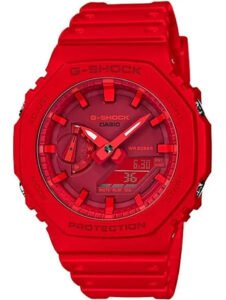 Relógio de pulso Casio GA-2100 com corria de resina cor vermelho – fondo bordô