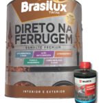 Tinta Antiferrugem Brasilux DIRETO Preto Brilhante Metal Madeira 900ml