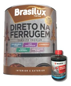 Tinta Antiferrugem Brasilux DIRETO Preto Brilhante Metal Madeira 900ml