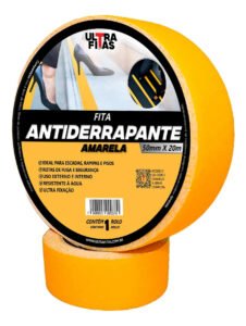 Fita Antiderrapante Ultra Fitas Amarela 20m Resistência Água Banheiro Rampas