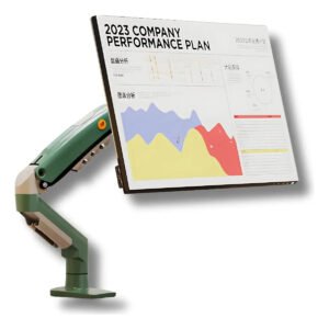 Suporte Monitor F80 Branco Articulado Pistão A Gás 17 A 30 Cor Verde-escuro