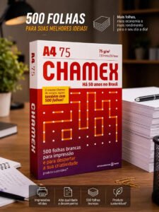 Papel Sulfite A4 Chamex 500 Folhas Branco 75g Original