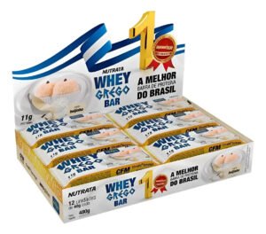 Whey Grego Bar Caixa 12 Unidades Nutrata – Diversos Sabores Sabor Beijinho
