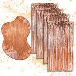 Kit 4 Cortina Metalizada Festa Fita Decoração Painel Franja Rose Gold