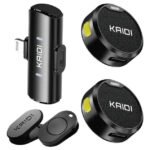 Microfone Sem Fio Lapela KAIDI KMF4-A Imã Duplo Anti Ruído para Iphone 11 12 13 14