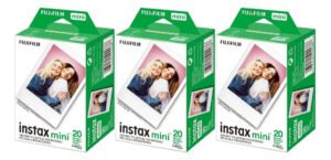 6 rolos de filme instantâneo Fujifilm Instax Mini (10 fotos cada) moldura branca