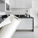 Papel Adesivo envelopar Branco Fosco Opaco Lavável 45cm X 2mt
