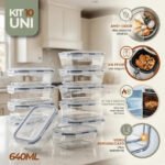 Kit 10 Pote De Vidro Marmita Hermético 640ml Freezer Fitness Rishon