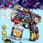 Brinquedo Maquina Bolha De Sabão Pistola Automática C/ Luz Cor Sortida Redfin