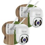 Kit 2 Câmeras Segurança Ip Interna Externa Wifi iCSee Infravermelho Prova D’Água – HW