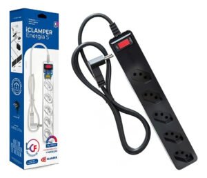 Filtro Clamper 5 Tomadas Pc Gamer – 1270 / 2200w Bivolt Cor Preto +