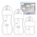 Kit Trio Mamadeiras Buba Easy Flow Nuvem Bebês Leite Neném Cor Branco