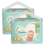 Fraldas Pampers Premium Care Médio em kit de 80 x 80 unidades