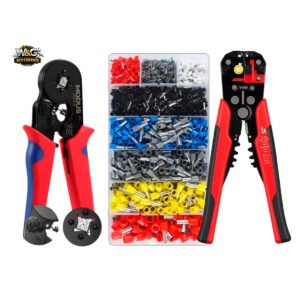 Kit Alicate Crimpar Descascador 1200 Terminais Ilhós Tubular W&g