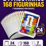 Kit com 24 Pacotes de Figurinhas da Copa do Mundo 2026 Panini – 168 Cromos para Álbum