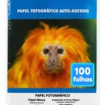 Papel Fotográfico Adesivo 130g A4 Glossy Masterprint 100 Fls Branco