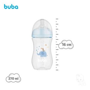Mamadeira Easy Flow Elefante 270ml Anticólica Buba Cor Azul
