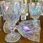 Jogo 6 Taça Vidro Decorado Textura Diamante Grossa 330 Ml Cor Raibow – Efeito Colorido