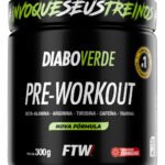 Pré Treino Pre Workout DIABO VERDE Pote 300g Sabor Frutas Vermelhas FTW