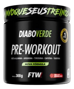 Pré Treino Pre Workout DIABO VERDE Pote 300g Sabor Frutas Vermelhas FTW