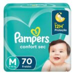 Fraldas Pampers Confort Sec M x 70 unidades