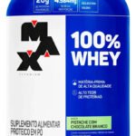 Whey 100% Pote 900g Max Titanium Whey Concentrado Sabor Pistache com Chocolate Branco